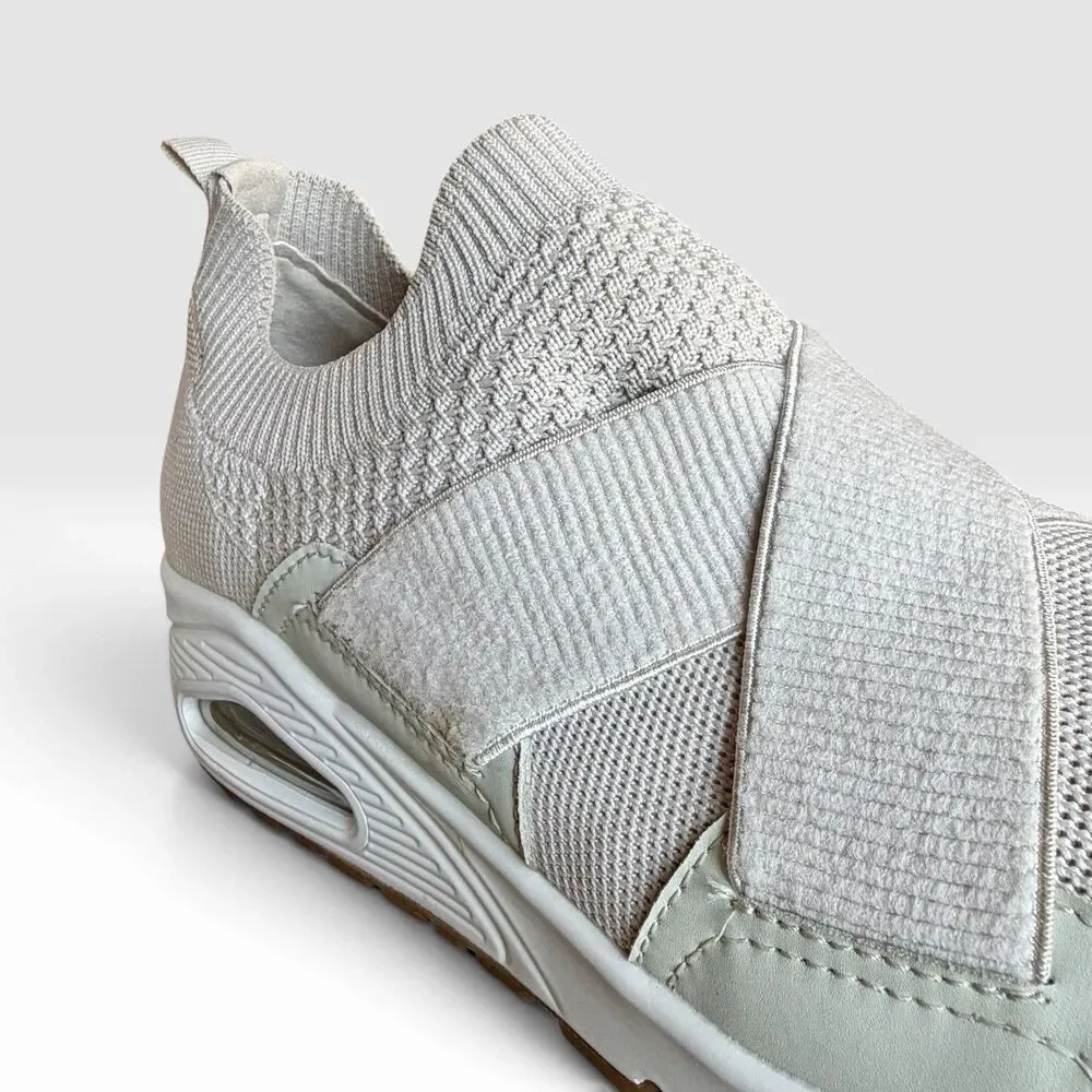 Skechers Uno Cross Knit Womens 9 Off White Slip On Sneakers 177110 Memory Foam